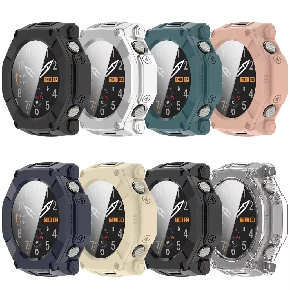 Amazfit T-Rex Ultra 2용 PC 케이스 + 유리 T-Rex Ultra2 액세서리용 스크린 프로텍터 긁힘 방지 필름 범퍼 보호 커버