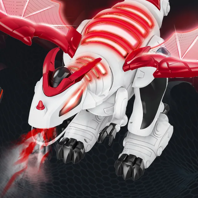 Boy Remote Control Toy Spray Paint Simulation Dinosaur Walking Programming Light Smooth Ladder Dinosaur Children's Toy Electric