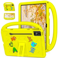 Kids EVA Tablet Case with Stand Cover for YOGA pad Pro 12.7 (Yellow)