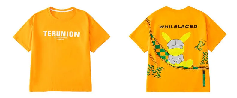 Boys cotton cartoon alphabet T-shirt with plaid shorts 2-piece outfit yellow