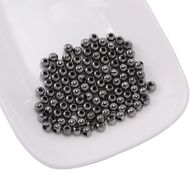 2–8 mm Edelstahlperlen für die Schmuckherstellung, lose Distanzperlen, Kugelloch, 1–1,5 mm, für Armbänder, Schmuckkomponenten, DIY Golden – Detail 8