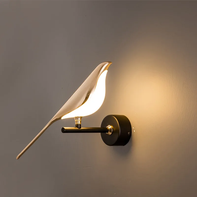 

Modern and Minimalist LED Bedroom Wall Lights Personalized Creative Bird TV Background Wall Bedside Decorative Lighting Fixtures