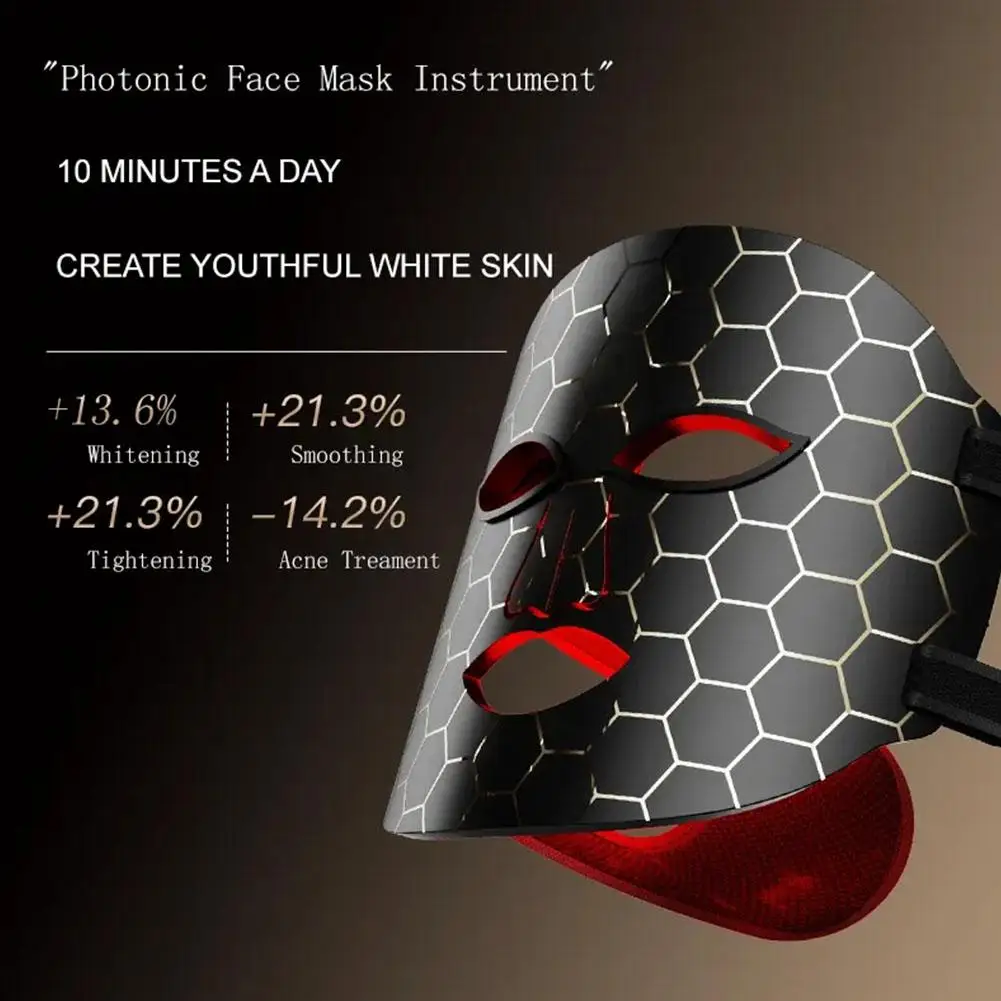 

Led Mask Photon Therapy Mask Red Light Therapy 7 Color Led Therapy Anti Aging Advanced Photon Flexible Soft Mask for Skin Care