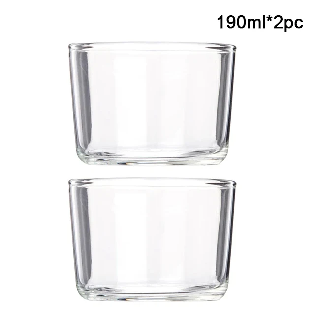 YWDL 2/4pc Clear Glass Dessert Cup Set Heat Resistant Jelly Pudding Cup Mousse Ice Cream Mould Party Dipping Dish Condiment Bowl