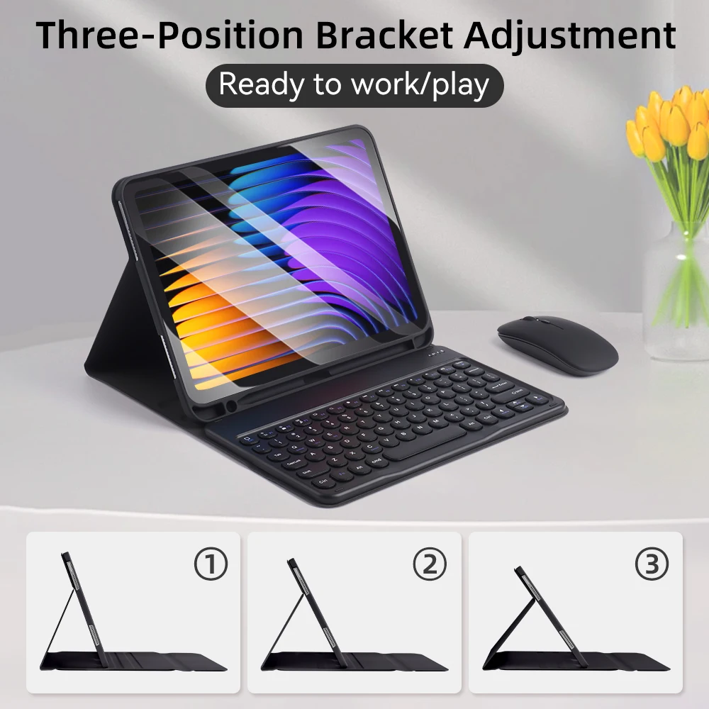 Premium Keyboard Tablet Case with Adjustable Viewing Angles and Protective Cover