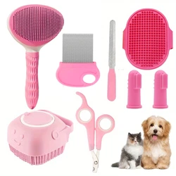 Ultimate 8 - Piece Cat Grooming Kit with Self - Cleaning Brush, Nail Clippers, Comb & Dental Care Tools - 8pcs (8pcs)
