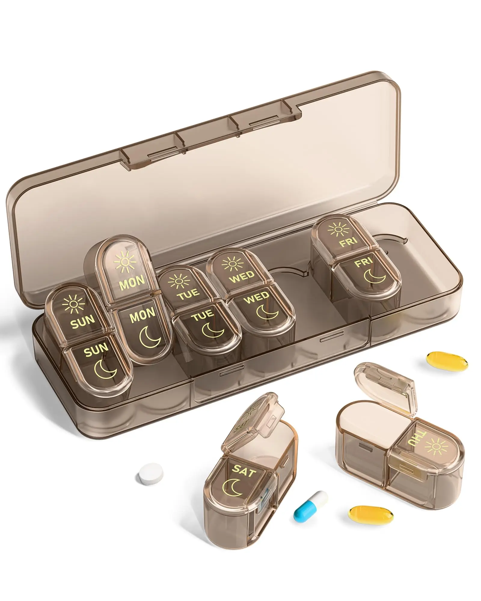 Travel-Friendly 7-Day AM/PM Medicine Organizer & Weekly Pill Case