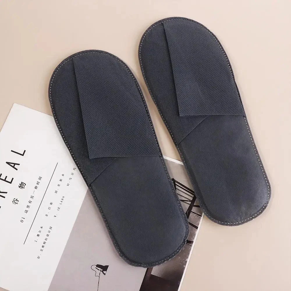 Slippers Sandals Non-Woven Hotel Disposable Slippers Footwear Non-slip Home Guests Use Slippers One Size Soft Hospitality Bathroom 1pc