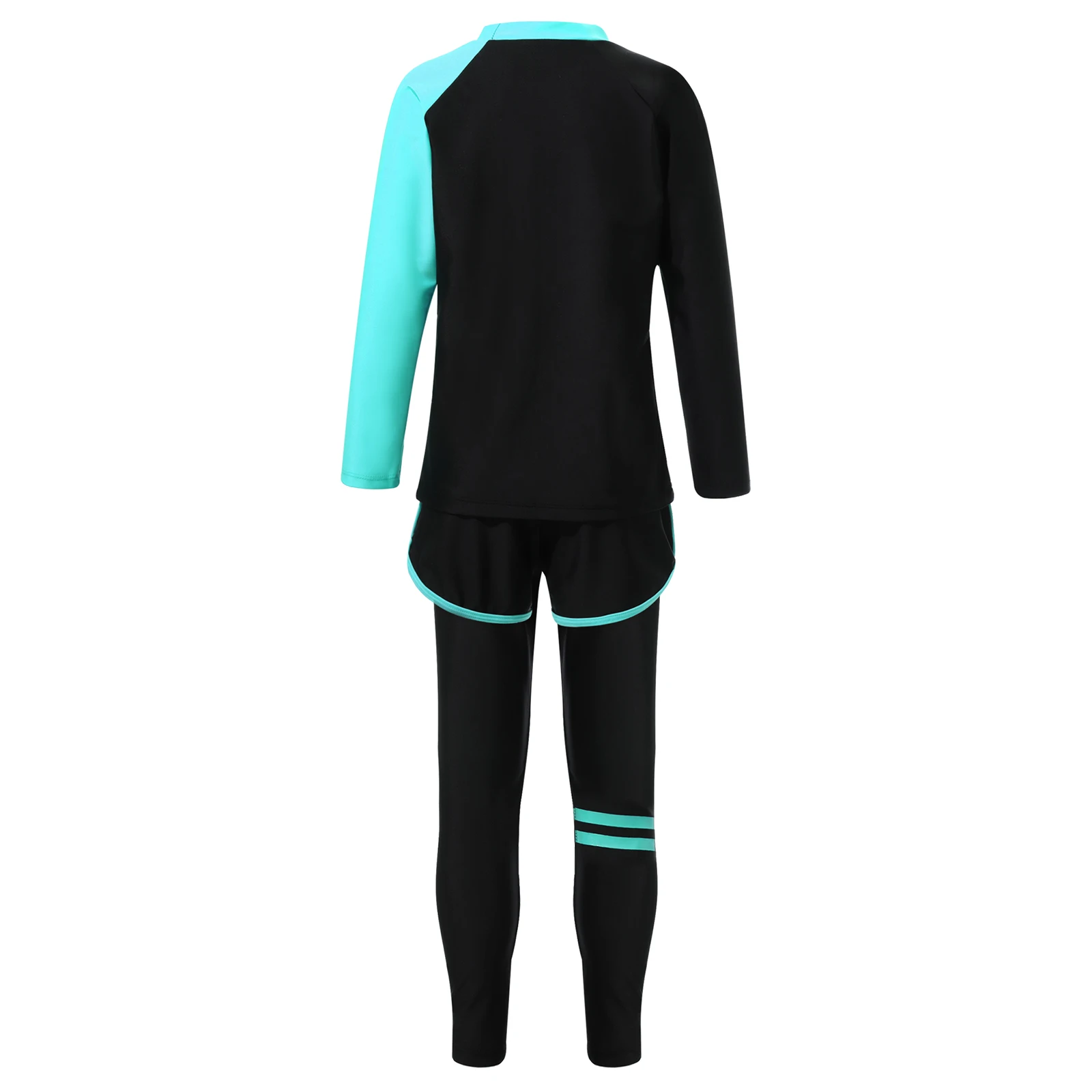 Kids Rash Guard Swimwear 3 Piece Set Quickly Dry Sun Protection Long Sleeve Top Shorts Pants