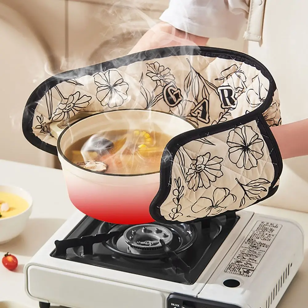 Thickened Microwave Conjoined Gloves 1pc Anti-scald Kitchen Tools Heat Resistance Oven Mitts Portable Baking Accessories