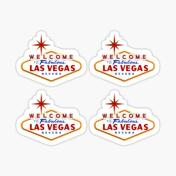 

Welcome To Las Vegas Sign X 4 Sheet Set 5PCS Car Stickers for Cute Bumper Print Living Room Art Anime Background Laptop Luggage