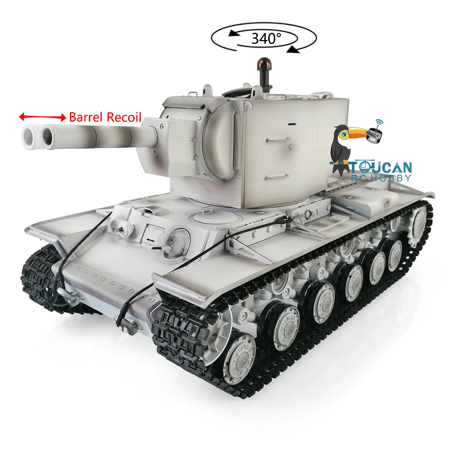 1/16 HENG LONG 7.0 Plastic Ver Soviet KV-2 Gigant RC Tank RTR 3949 Barrel Recoil BB Shooting Smoking Machine Gun TH20011-SMT4 2