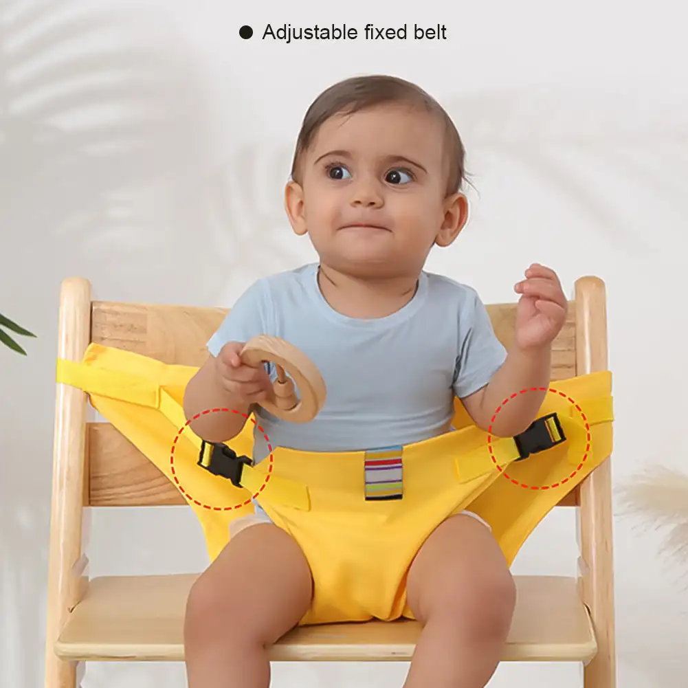 Portable Baby Dining Chair Fixed Belt Washable Baby High Seat Strap Outsidoor Infant Feeding Dinning Cover Seat with Safety Belt