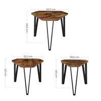 VASAGLE table d'appoint lot de 3 tables basses table de chevet pieds en métal design simple décoratif 2