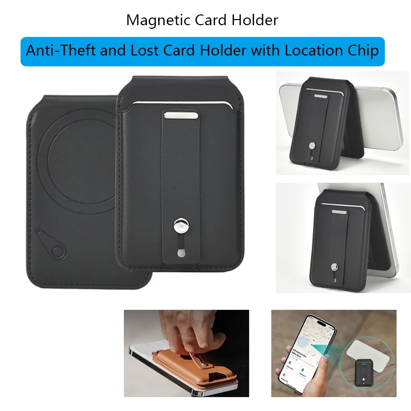 Enhanced Magnetic Card Holder with Anti-Theft Protection and Adjustable Stand