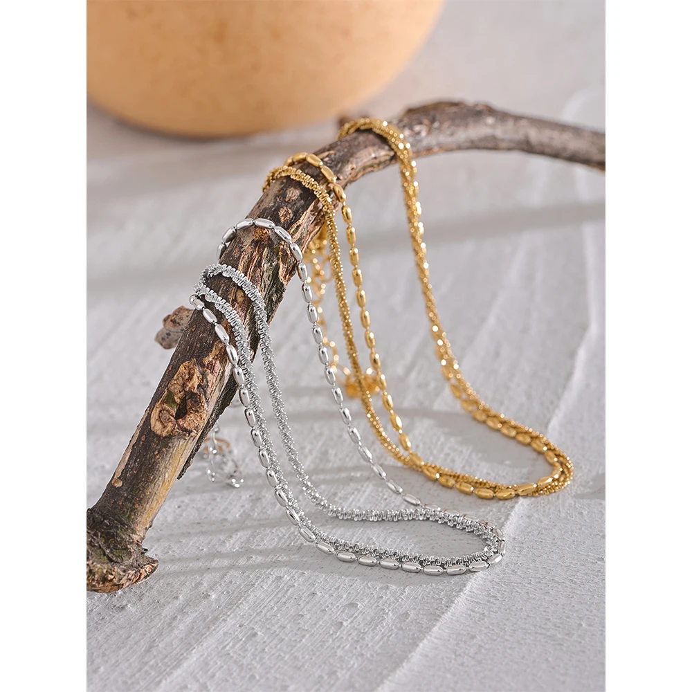 Silver Anklet Bracelet Ankle Chains Cubic Zirconia Anklet Beads Anklet Classic Double Layer Exquisite Chain Stainless Steel Stylish Anklet Women Trendy Summer Charm Gold Silver Color Jewelry