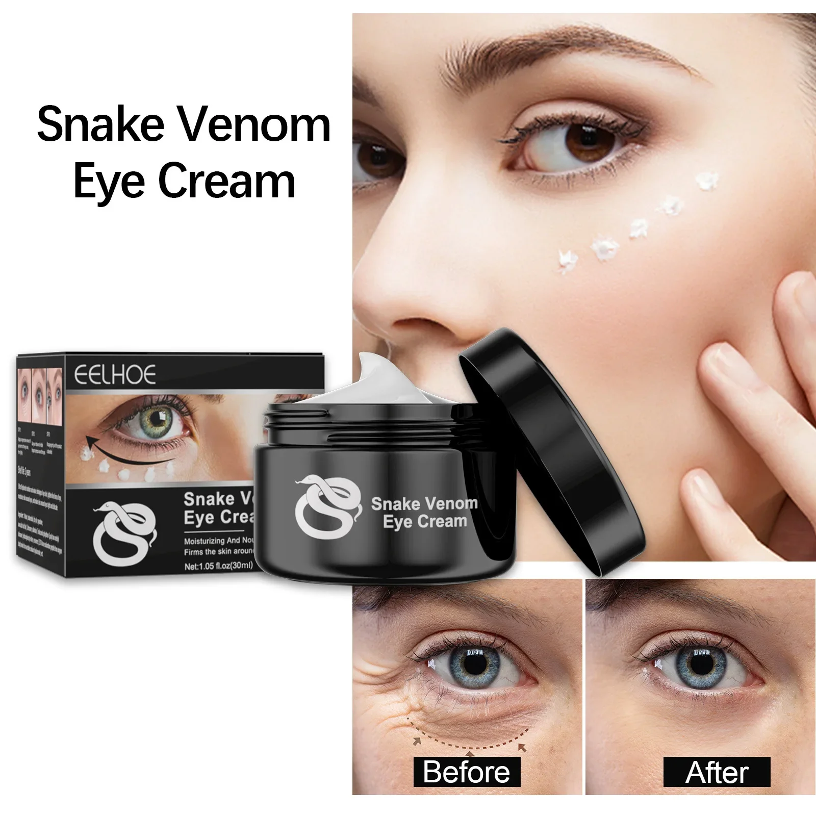 

Effective Snake Venom Eye Cream Anti Aging Wrinkle Essence Removes Eye Face Fine Lines Collagen Lift Firm Skin Care Product 30g