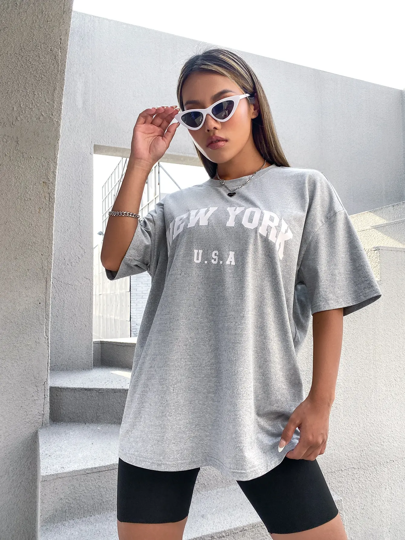 USA New York Letter Cotton Women's Drop Shoulder T Shirts Vintage High Street Clothing Comfortable O-Neck Female Shirt - AliExpress