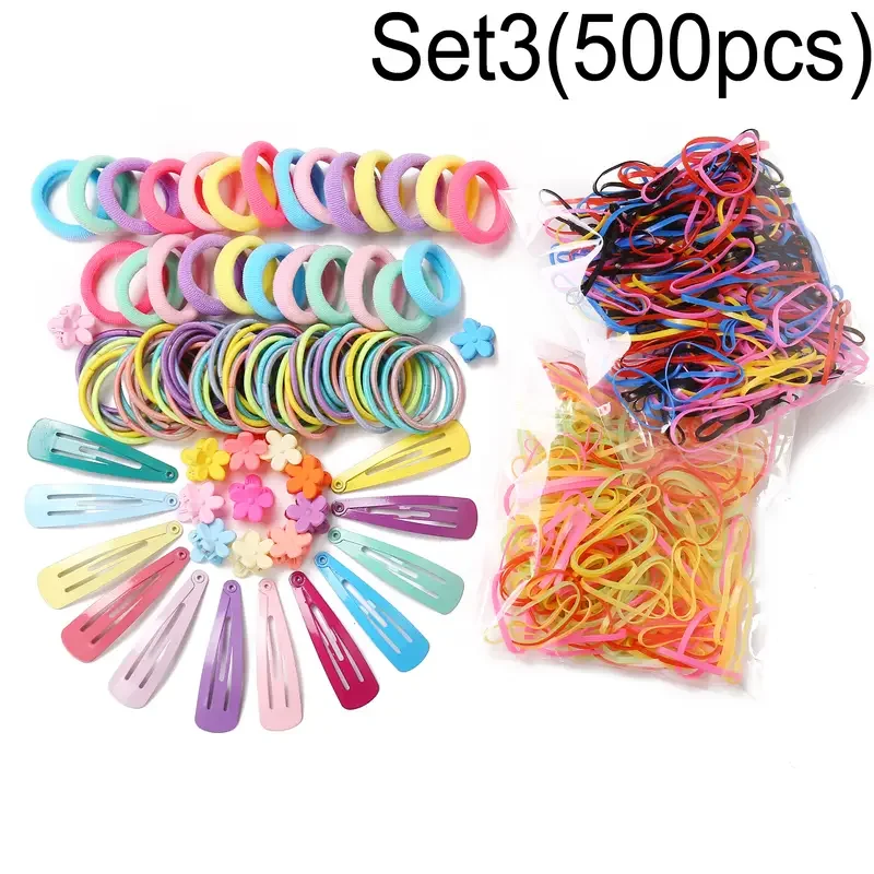 Colorful Hair Ties Set Hair Scrunchies For Women Elastic Ponytail Clips Holders Rubber Band For Hair Traceless Hair Ropes Set