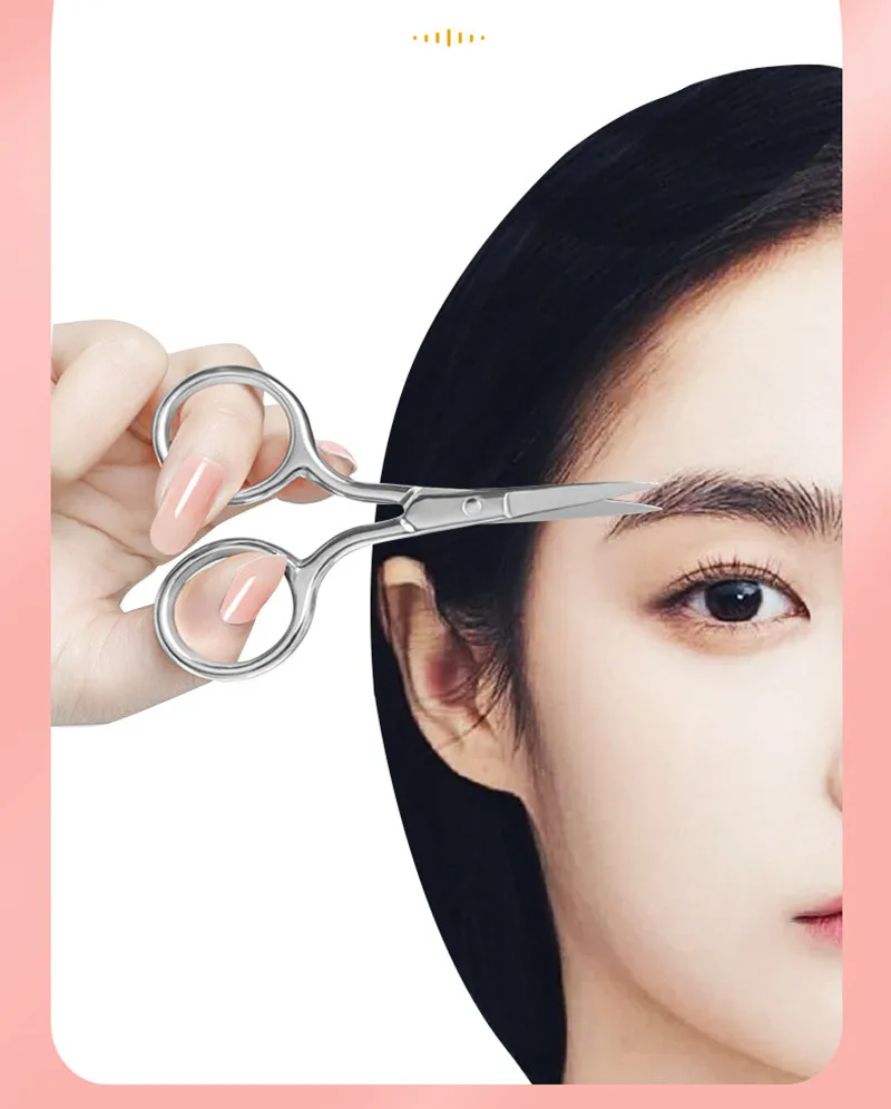 1Pcs Eyebrow Scissor Makeup Eyelash Trimmer Facial Hair Remover Manicure Scissor Nail Cuticle Tool Beauty Scissors eyebrow scissors