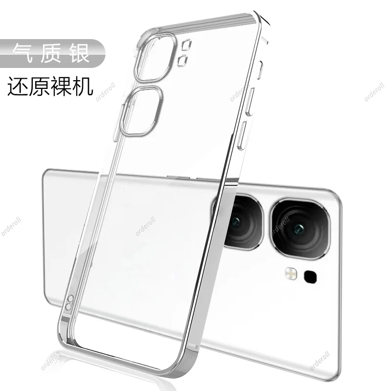 Luxury Electroplated Transparent Soft Silicone Back Cover with TPU Bumper