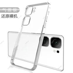Luxury Electroplated Transparent Soft Silicone Back Cover with TPU Bumper for IQOO Neo 9 S Pro (Silver)