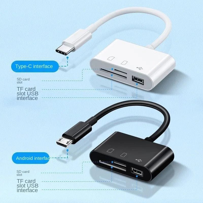 Lecteur de Carte 3-en-1 Micro USB - USB - Type C pour Android