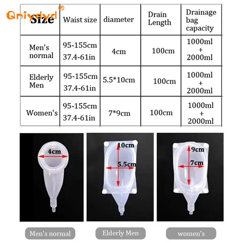 Silicone Urine Collector Urinal Incontinence Leak-Proof Urinal Pot Urinary Catheter Drainage Bag Removable Cleaning urine collection bag