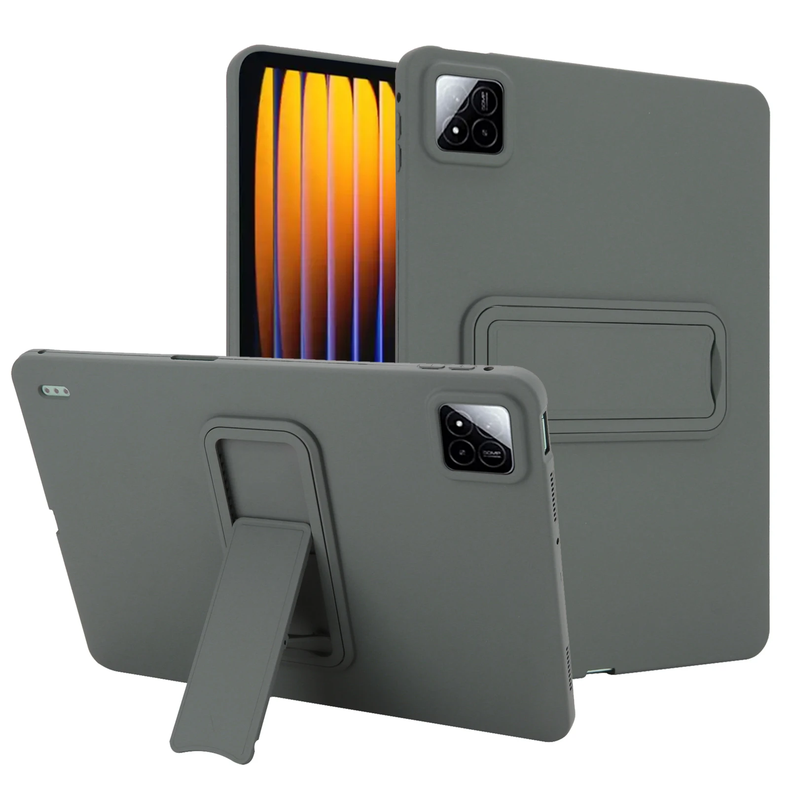 Universal Tablet Cover with Kickstand - Hybrid TPU + PC Skin-Touch Protective Shell