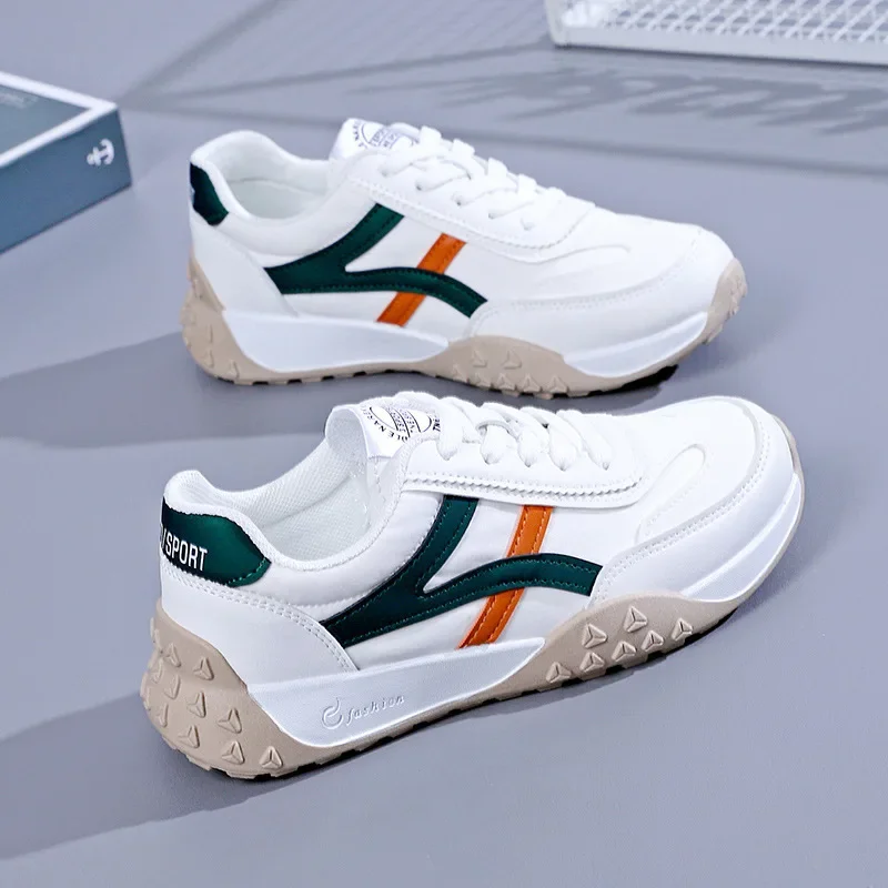 Fashion Women Vulcanized Shoes Breathable Sneakers Ladies Lace-up Casual Sports Shoes Soft Bottom Flats Woman Zapatos Mujer