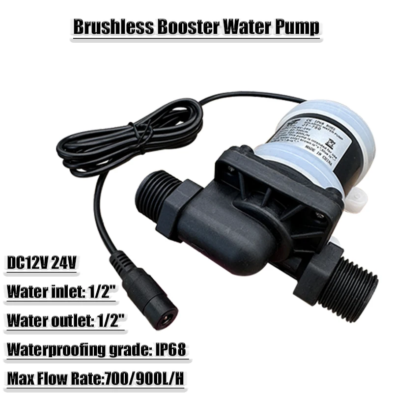 

IP68 DC 12V 24V Pump Brushless Stainless Steel Shaft 1/2 "AUstraC Adapter Water Heater Shower Circulating Fountain Booster Pump