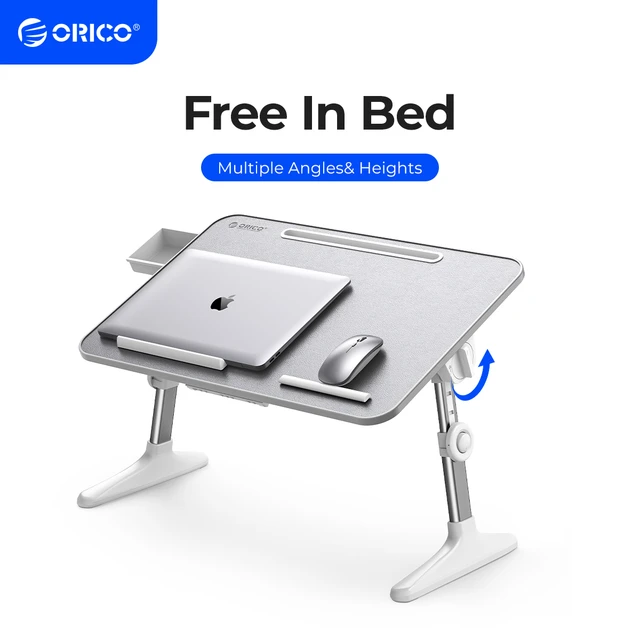 ORICO Einstellbar Laptop Tisch Studie Stehende Bett Schreibtisch Faltbare  Notebook Fach Tisch Tragbaren Computer Ständer mit Schublade - AliExpress