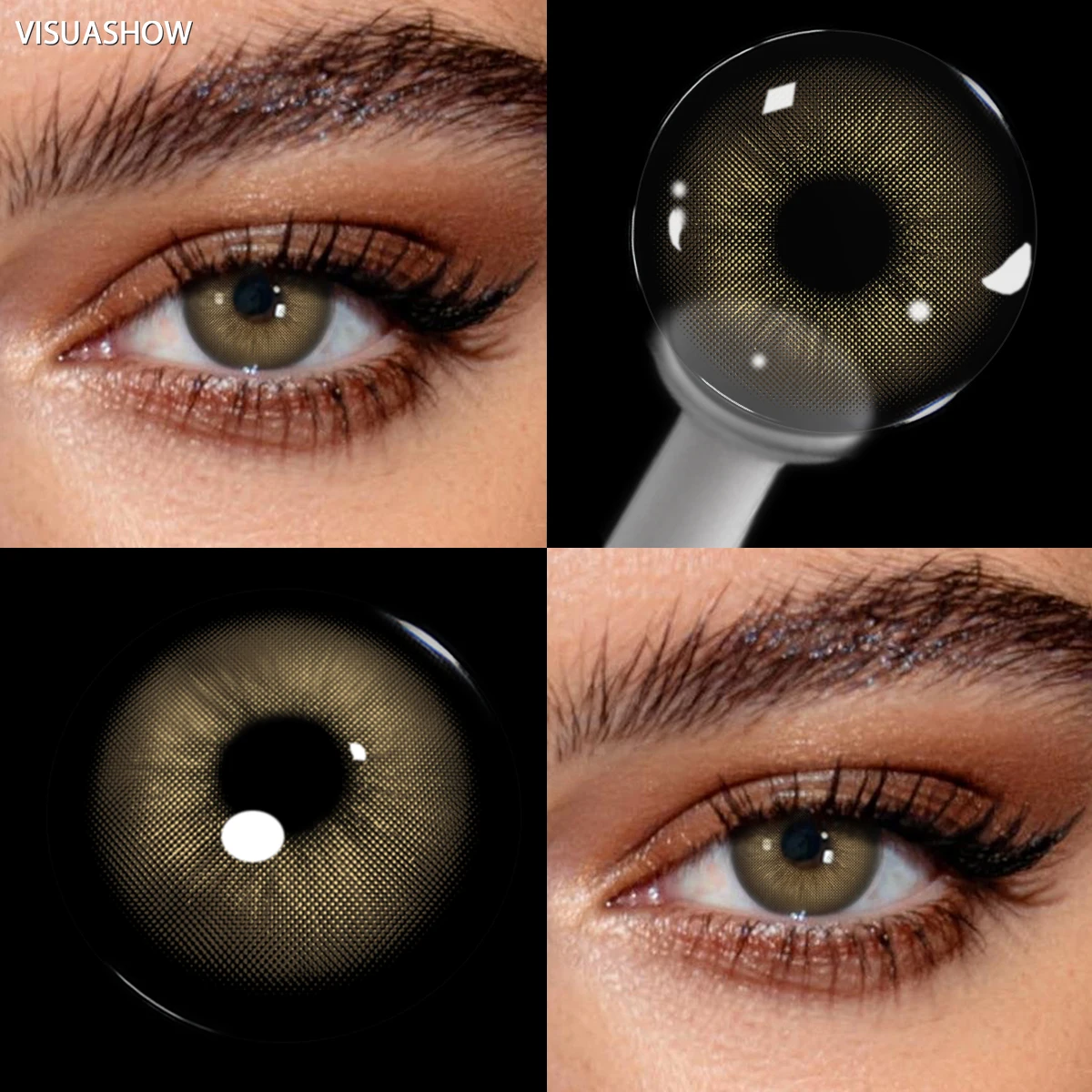 VISUASHOW Unspoken Brown Yearly Disposable Colored Contacts
