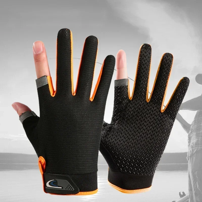 Anti Slip Winter Fishing Gloves 2 Cut Fingers Fingerless Breathable Glove  Quick Dry Fishing Wear Pesca Fitness Cycling Glove - AliExpress