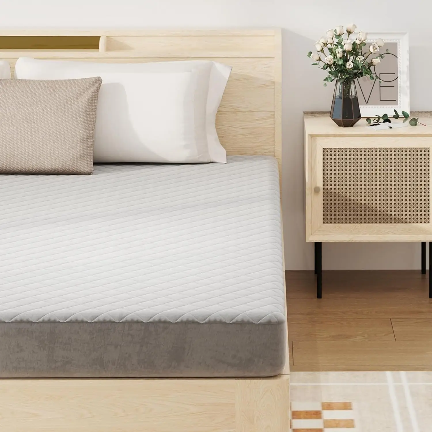 Mattress protector,super-soft mattress topper,breathable mattress cover ...