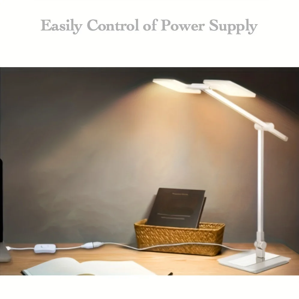 2pcs Male to Female USB Cable with On/Off Switch, USB Extension Inline Rocker Switch for LED Desk Lamp, LED Strip, Light Switch