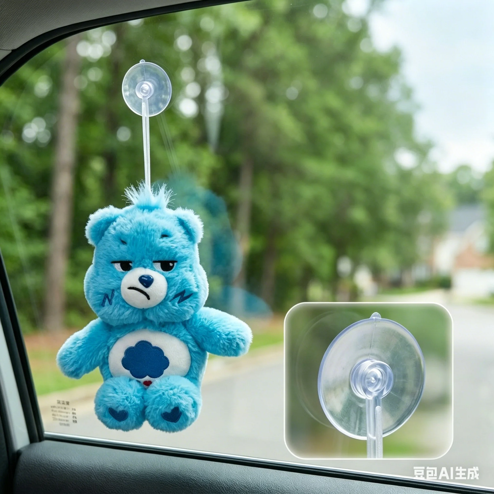 Adorable Care Bears Plush Suction Cup Ornament - Cute Hanging Decoration