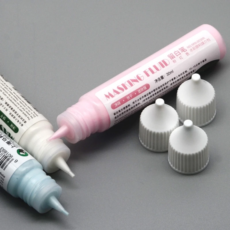 Art Masking Fluid Quickly Art Masking Fluid for Ink Watercolor Red Blue
