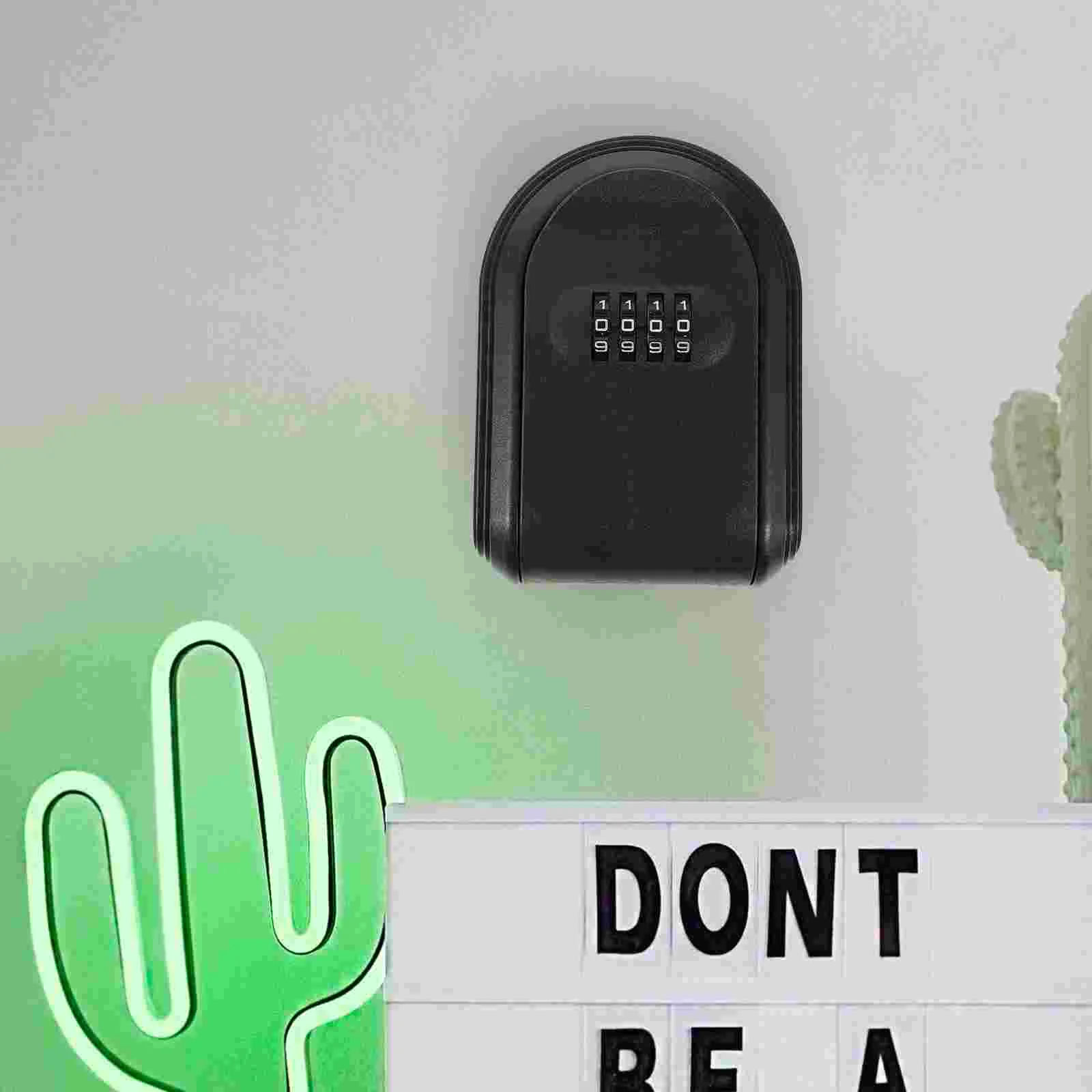 

Key Box Password Lock Door Wall Mounted Safe (Black) 1pc Hidden Hider Keychains