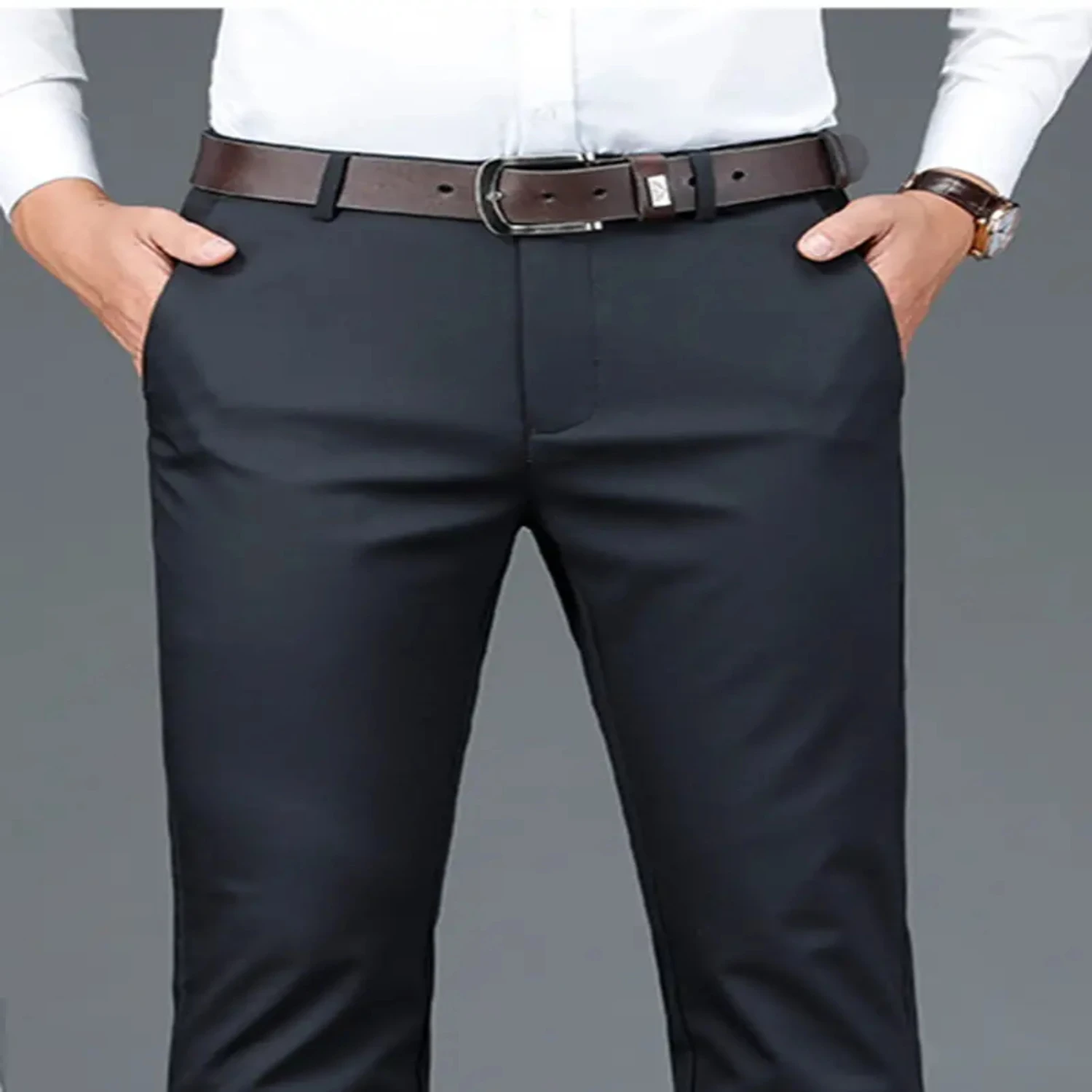 Small Size & Order Size Up, New MensBusiness Long Medium Elastic Dress Pants Taekwondo pants Wing chun Kung fu pants men