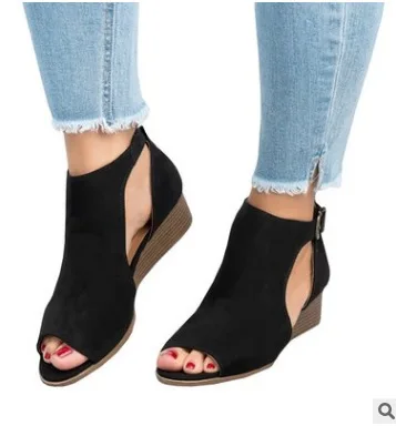 Summer Shoes Womens Sandals New Dress Shoes Fashion Casual Rome Peep Toe Med Heels Heel Sandals Zomerschoenen Dames43