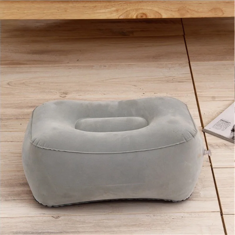 Inflatable Pillow Flocking Material Travel Pad Footstool Car Aircraft Foot Pedal Lumbar Support Two Colour Interior Accessories airplane foot rest car foot rest