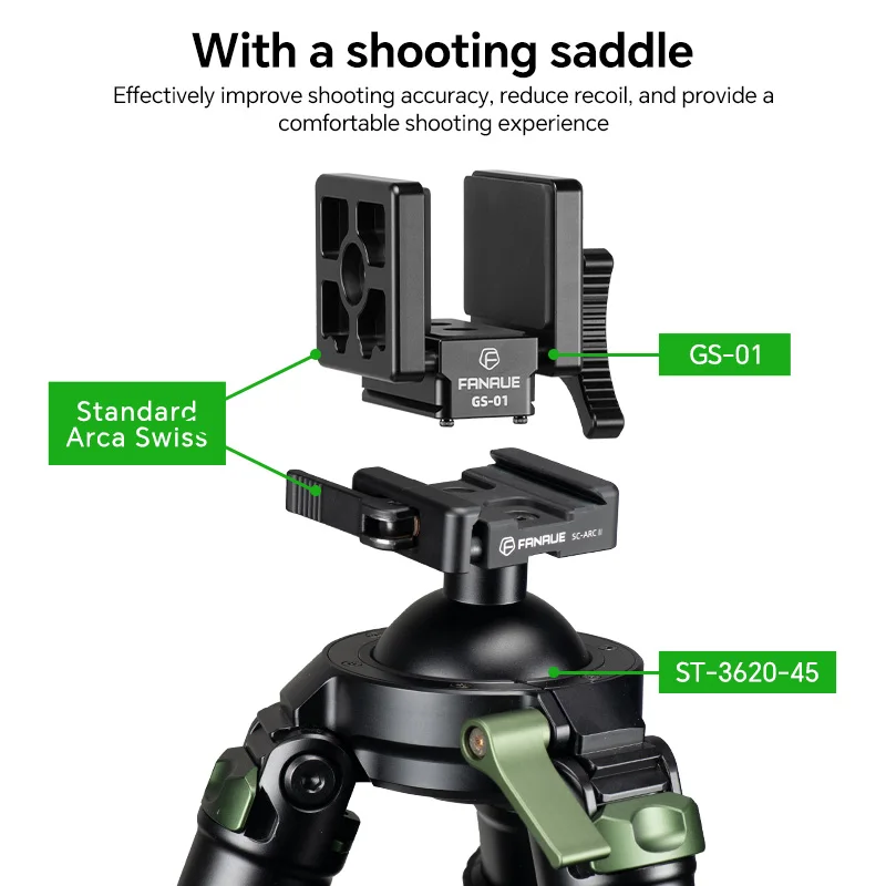 Hunting Tripod Rifle Rest Stand Carbon Fiber Hunting Tripod for Rifle Quick Release Clamp Compatibility Arca Swiss RRS Dovetail Picatinny