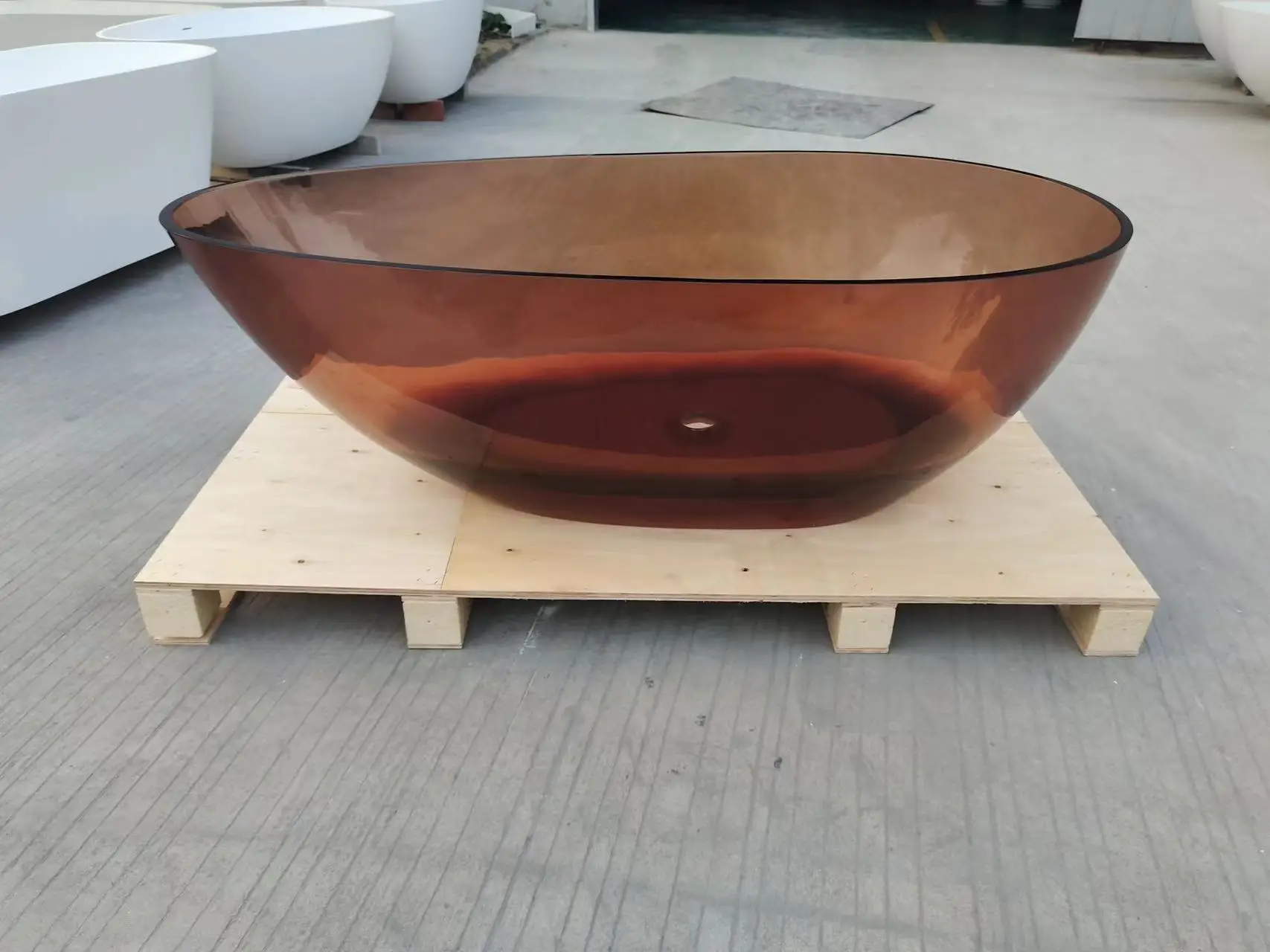 1500x780x540mm New Design Resin Freestanding Bathtub Online Celebrity Colored Transparent Muti-Sized Tub RS1005-AB