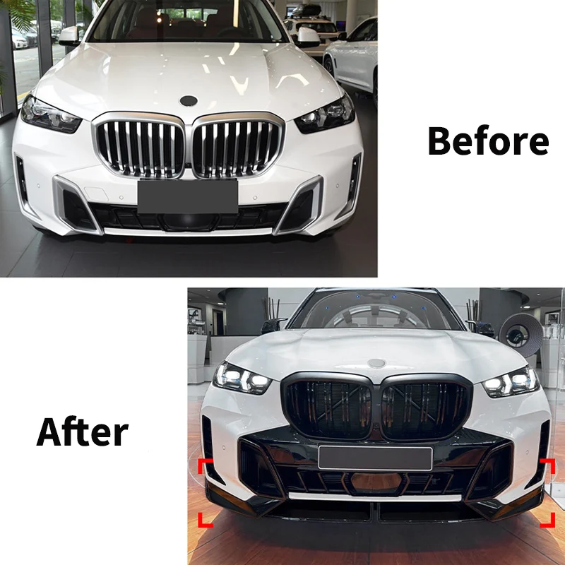 BMW X5 G05 LCI 2023+용 프론트 범퍼 스플리터 립 3개/세트 MP 스타일 자동차 스포일러 바디 키트 보호 가드 외장 액세서리