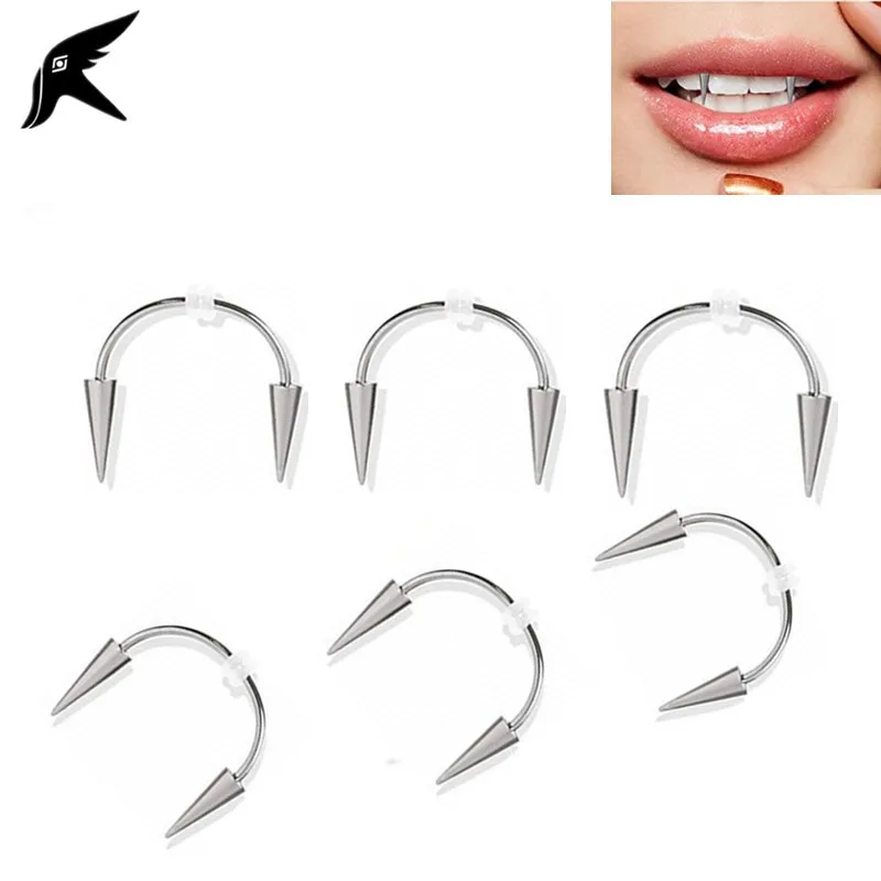 Titanium Steel Stainless Steel Smile Lip Tiger Tooth Nail Zombie Tooth Lace Nail Vampire Piercing Jewelry body jewelry,body piercing jewelry,piercing jewelry,metal jewelry