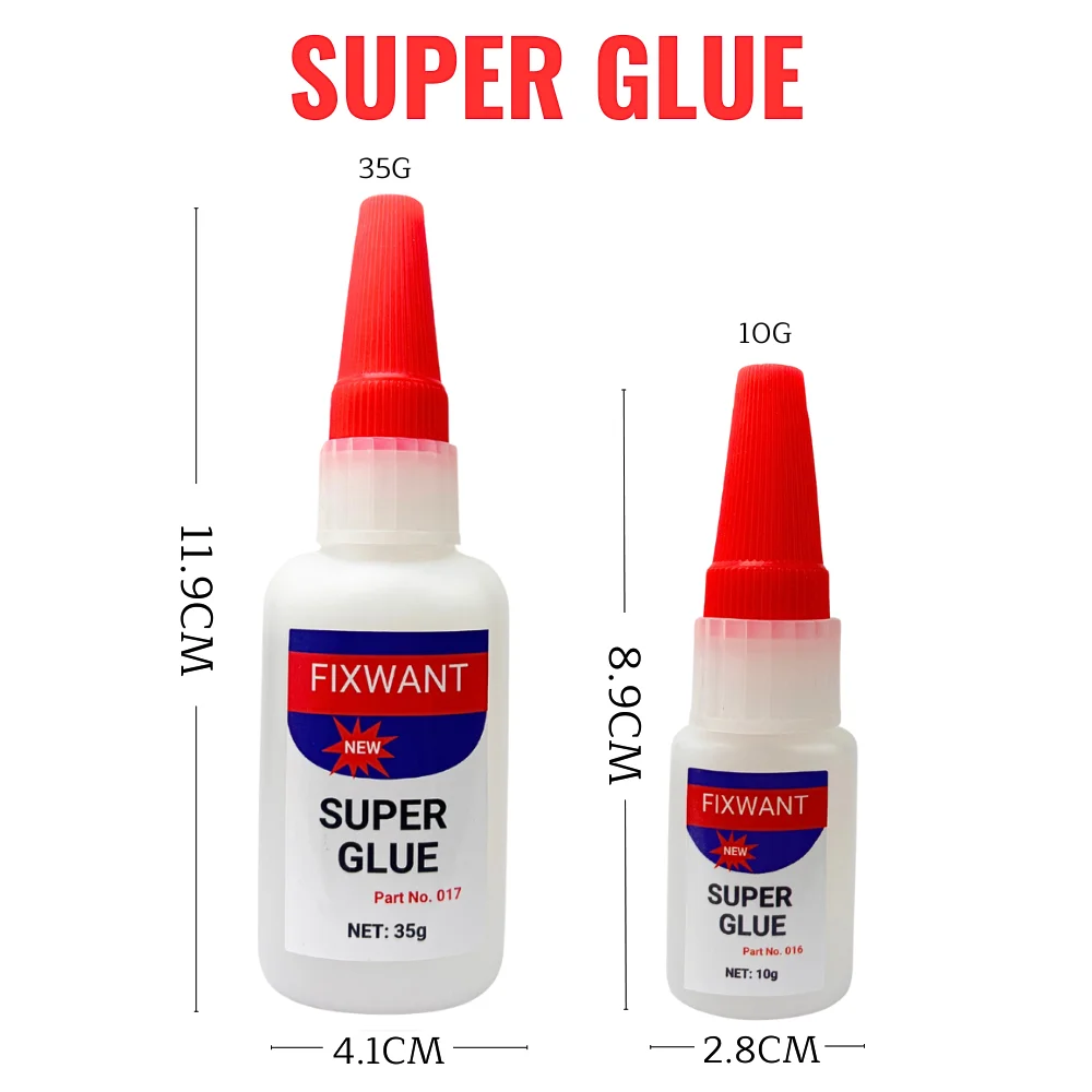 FIXWANT 범용 슈퍼 접착제, CA 시아노아크릴산염 접착제, 10g/35g