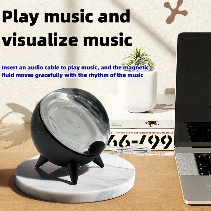 Ferrofluid Music Rhythm Lamp Magnetic Fluid Pickup Desktop Speakers Companion Visual Display Lamp Dancing Magnet Liquid Toy Gift 5