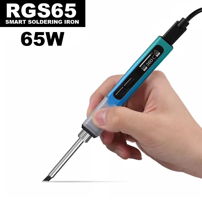 

Умный паяльник T50 RGS65, 65 Вт, портативный паяльник с регулируемой температурой и интерфейсом TYPE-C, набор инструментов