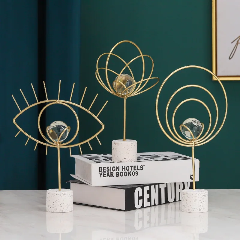 

Nordic Light Luxury Crystal Ball Home Creative Decoration Decorations, Living Room Metal Decoration